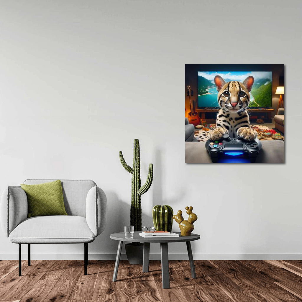 Ocelot Gaming Home Theater: Gaming Coziness for Cat and Video Game Fans