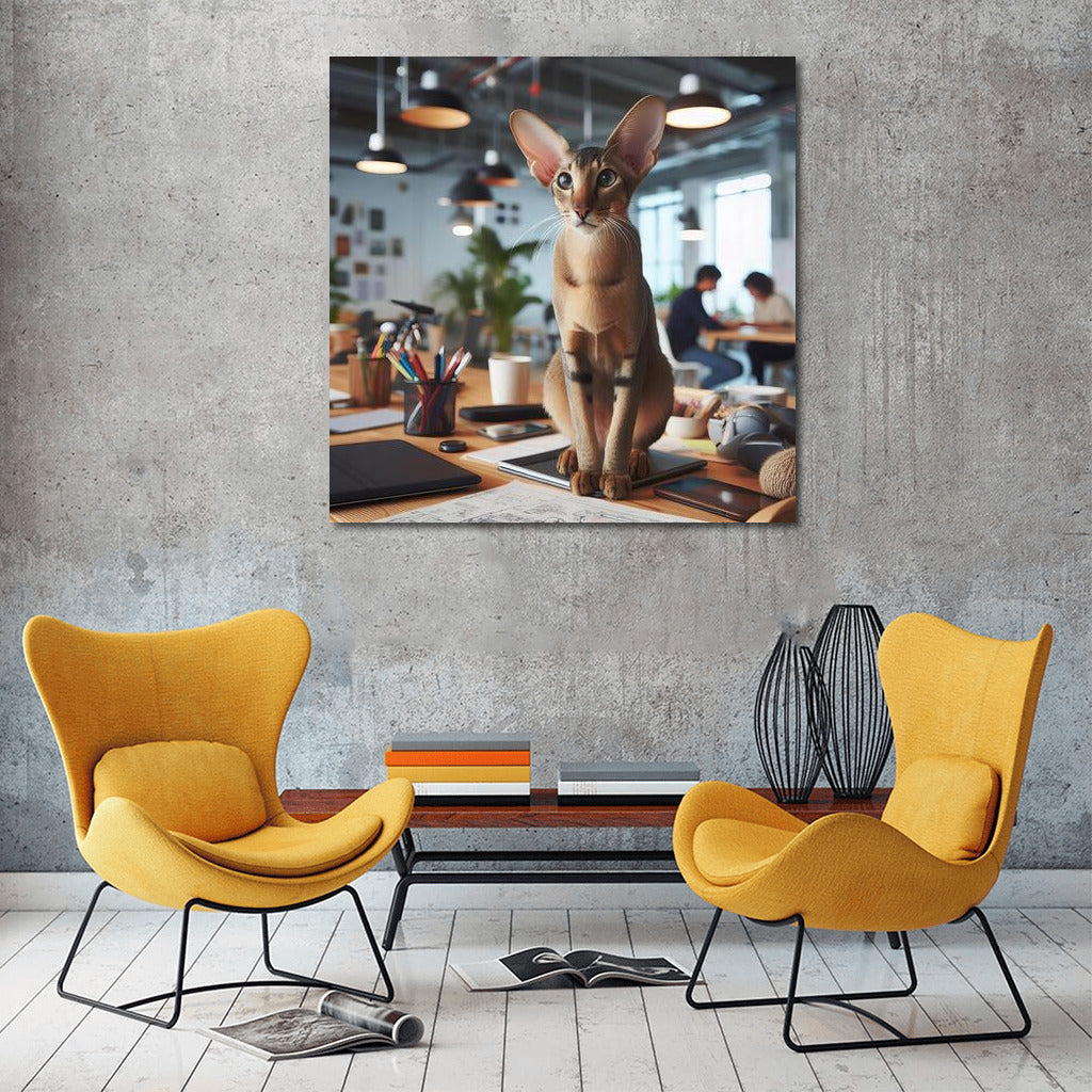 Cat Chic: Oriental Shorthair in Coworking