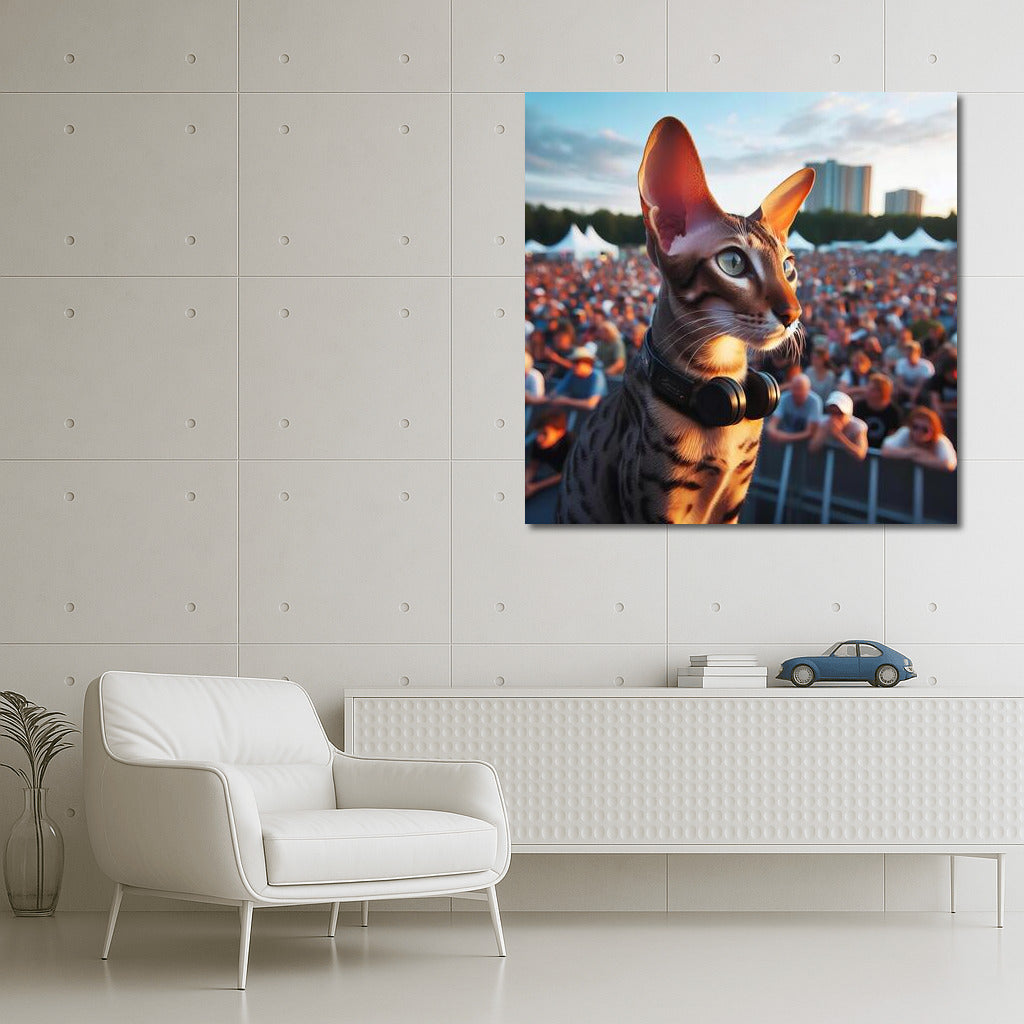 Oriental Shorthair Cat at Open Concert: Musical Elegance