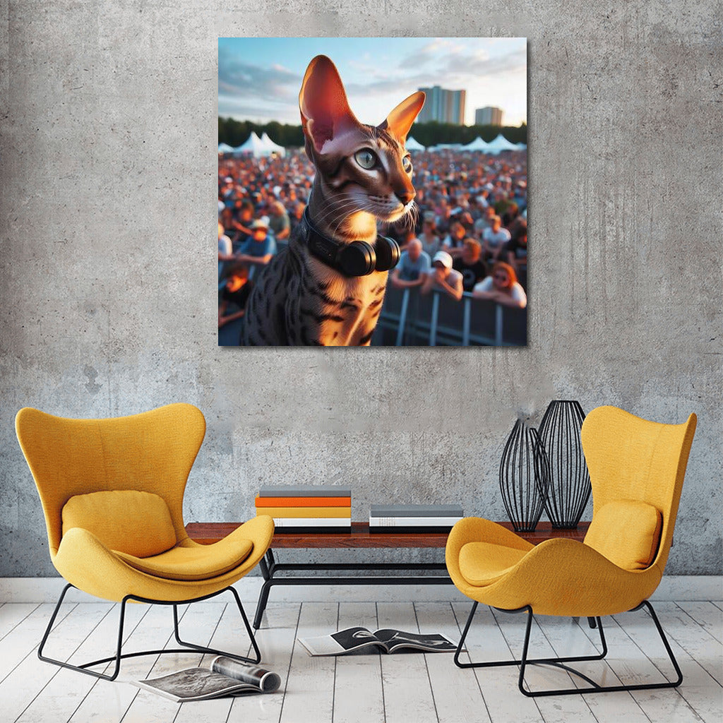 Oriental Shorthair Cat at Open Concert: Musical Elegance