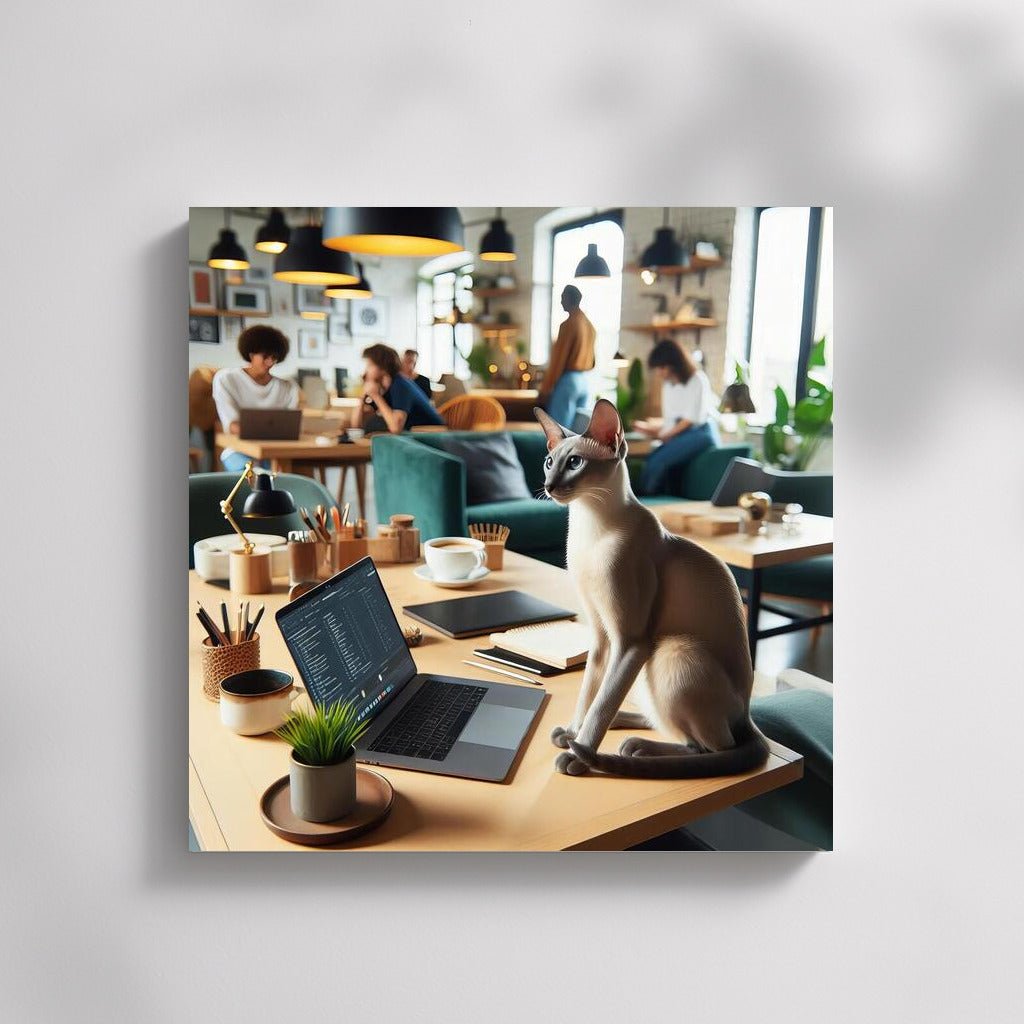 Oriental Cat in Coworking: Comfort and Productivity