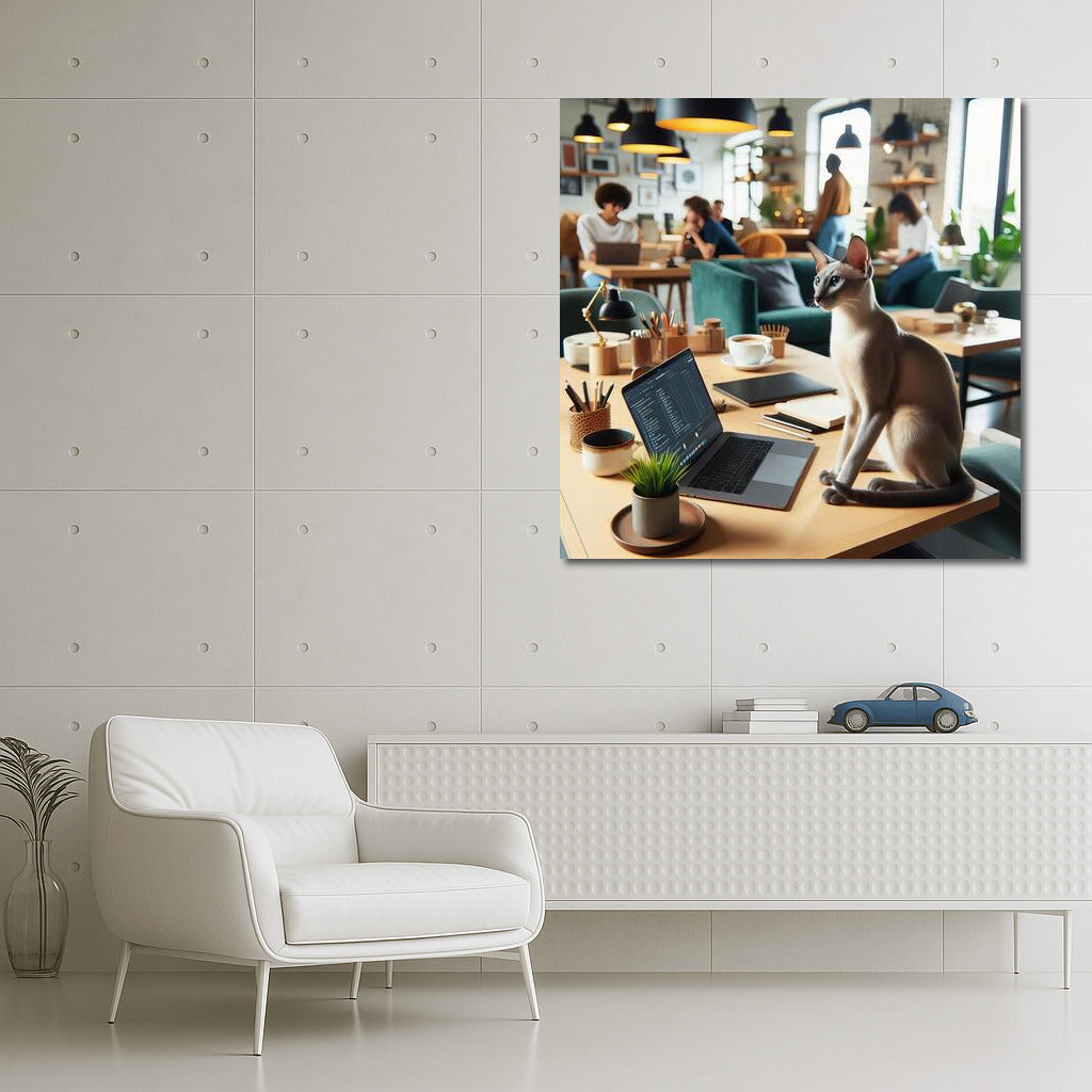 Oriental Cat in Coworking: Comfort and Productivity