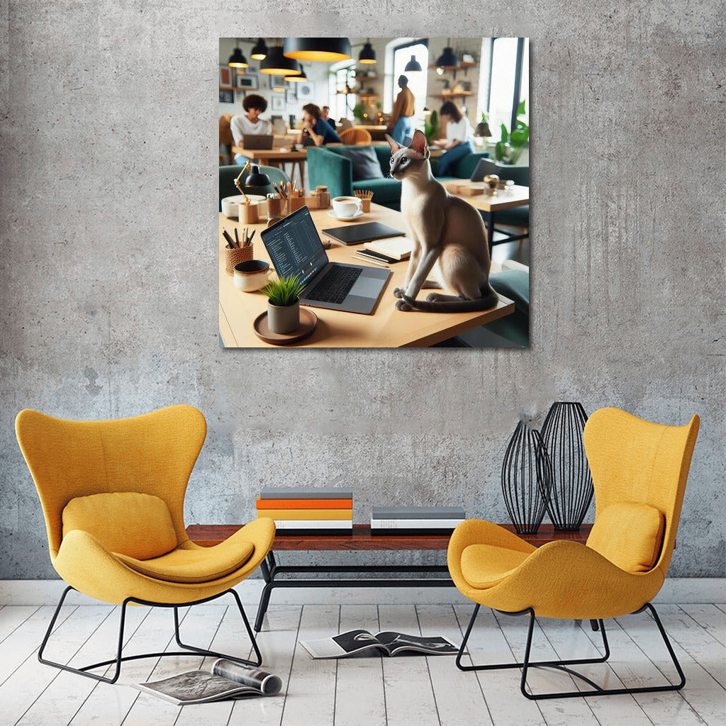 Oriental Cat in Coworking: Comfort and Productivity