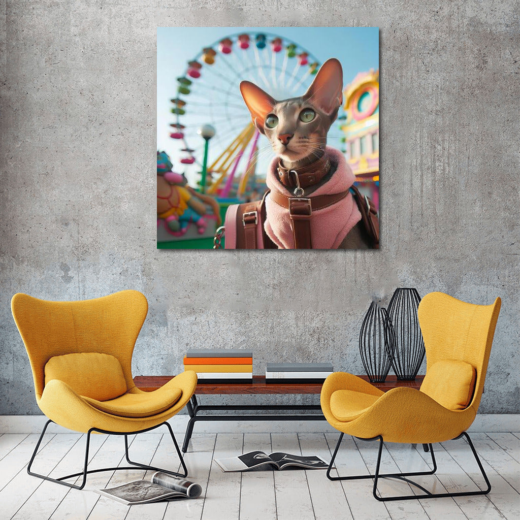 Oriental Shorthair in the Amusement Park: Exotic Charm for Your Interior