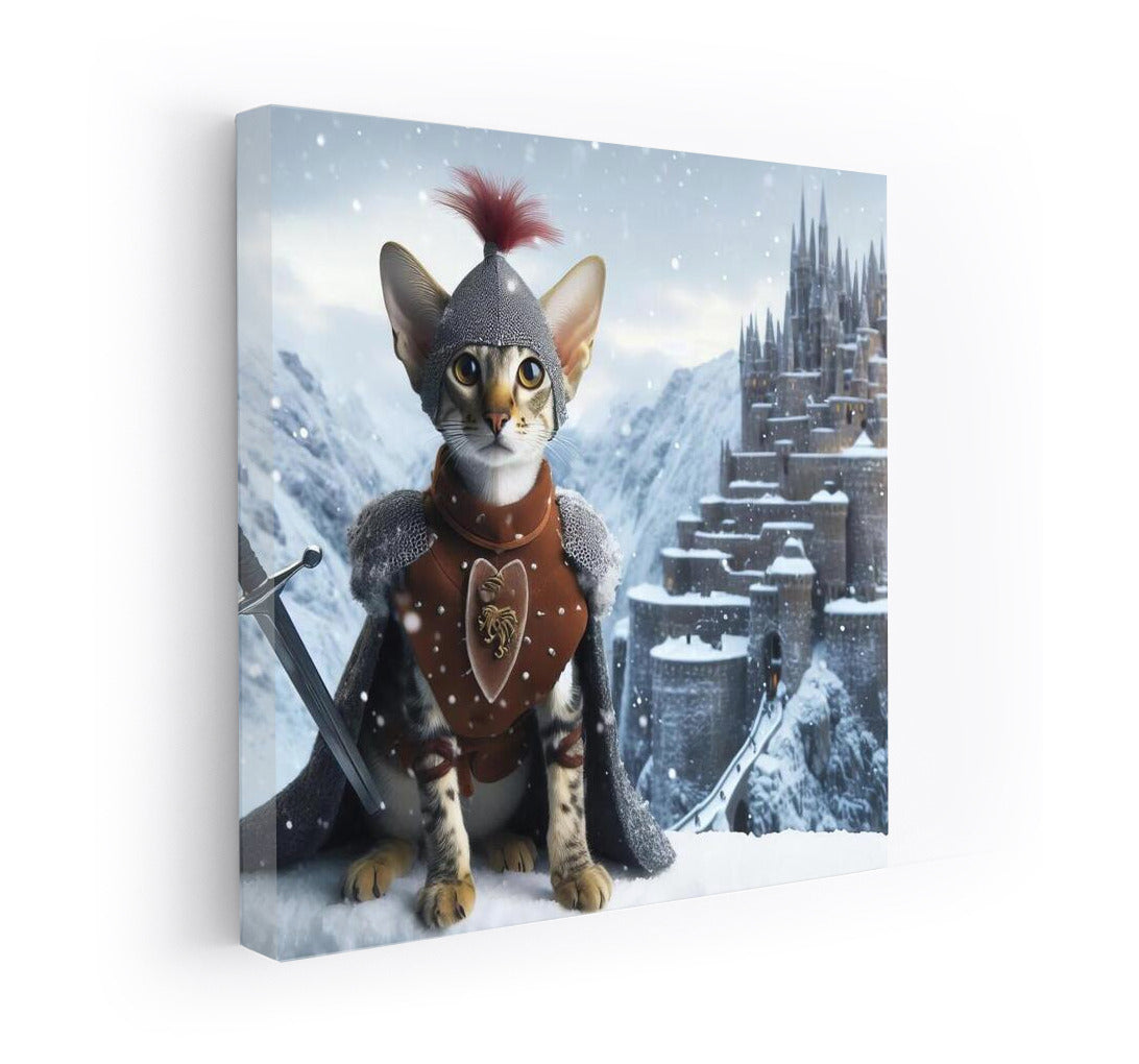 Oriental Shorthair Knight at Snow Castle: Game of Thrones Fantasy