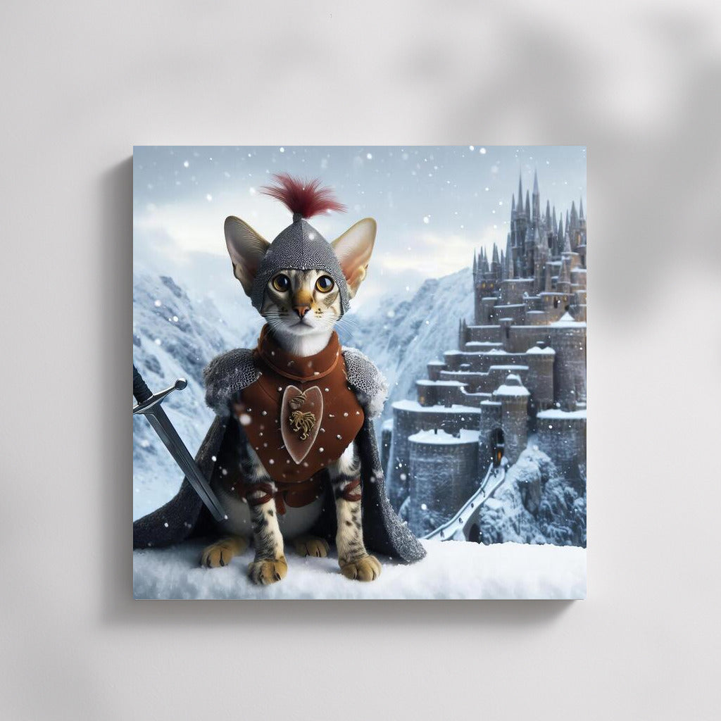 Oriental Shorthair Knight at Snow Castle: Game of Thrones Fantasy
