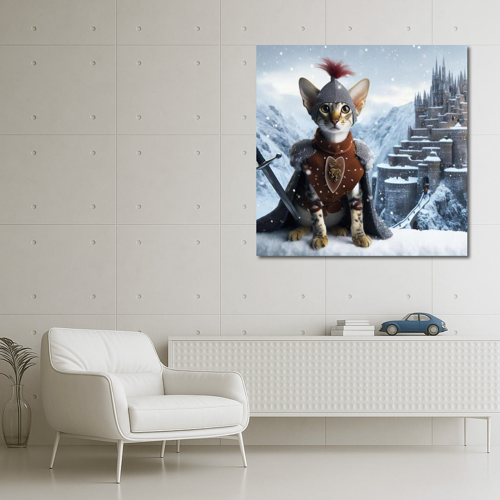 Oriental Shorthair Knight at Snow Castle: Game of Thrones Fantasy
