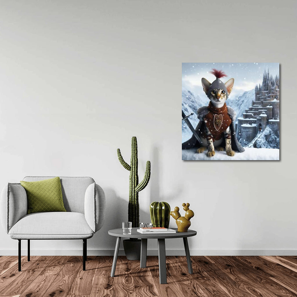 Oriental Shorthair Knight at Snow Castle: Game of Thrones Fantasy