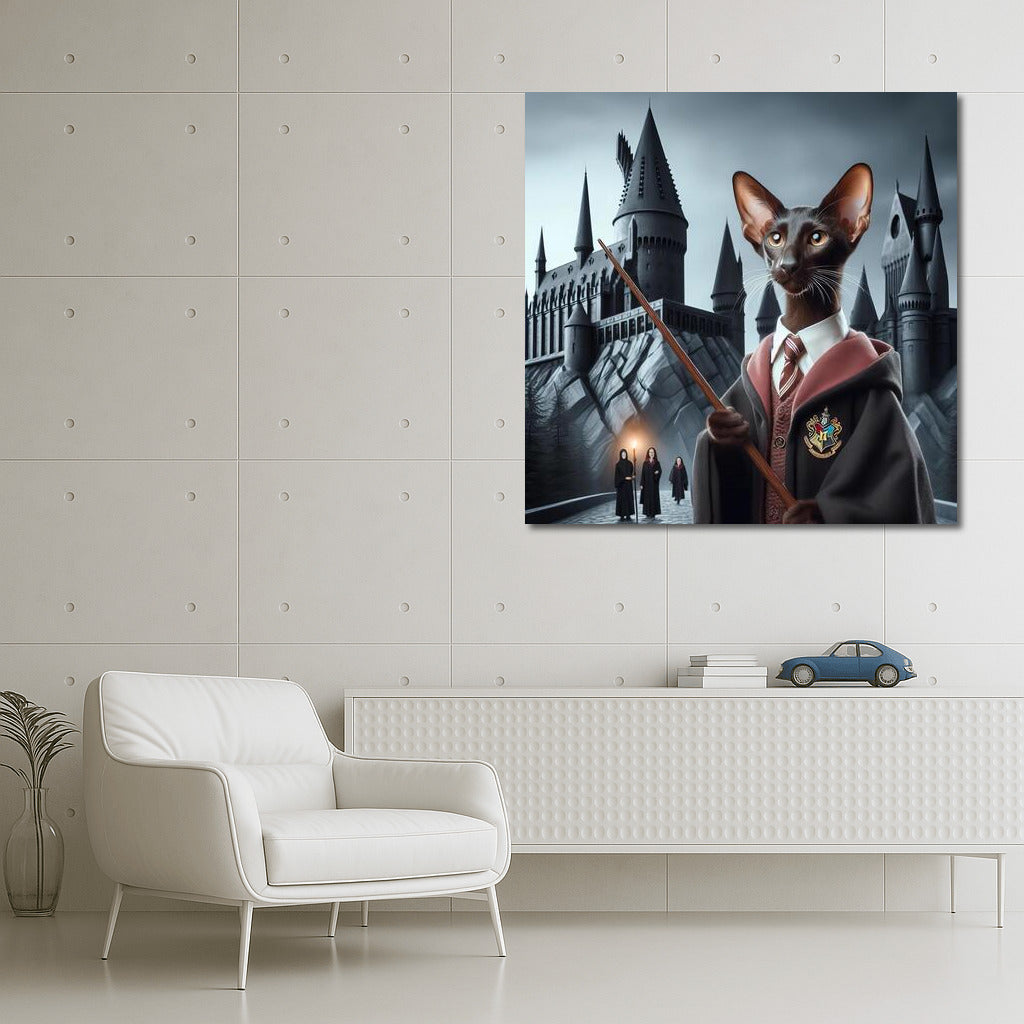 Oriental Cat in Harry Potter Style: Magic on the Wall