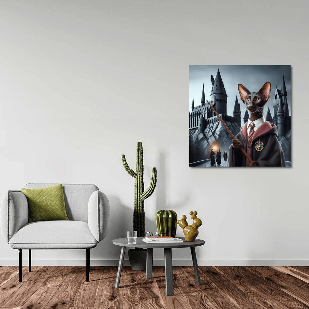Oriental Cat in Harry Potter Style: Magic on the Wall