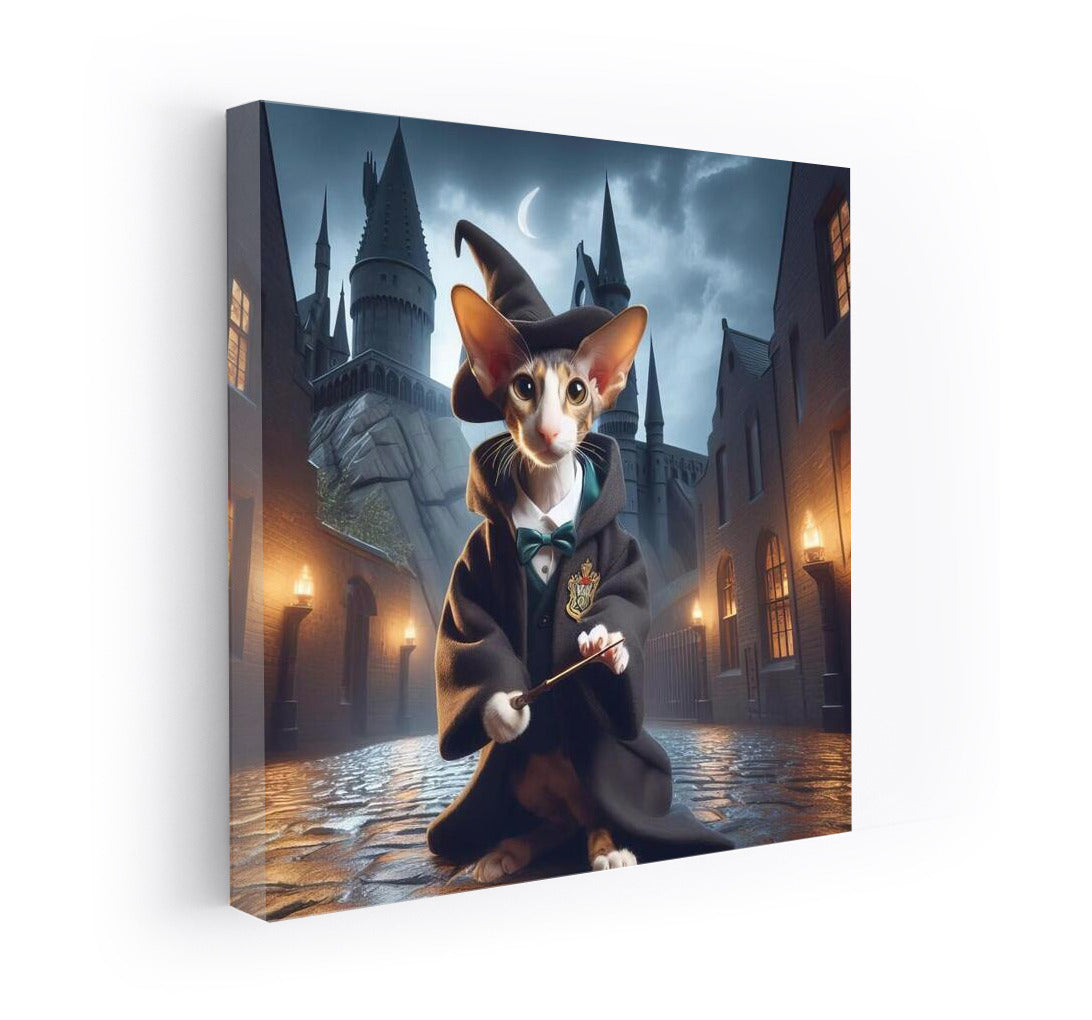 Magical Oriental Cat Harry Potter Style Fantasy Wall Art