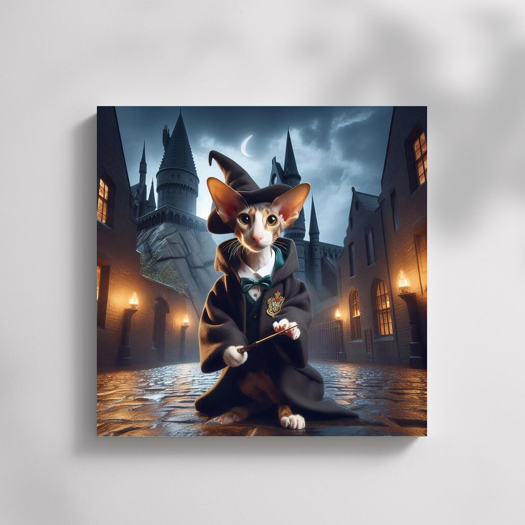 Magical Oriental Cat Harry Potter Style Fantasy Wall Art