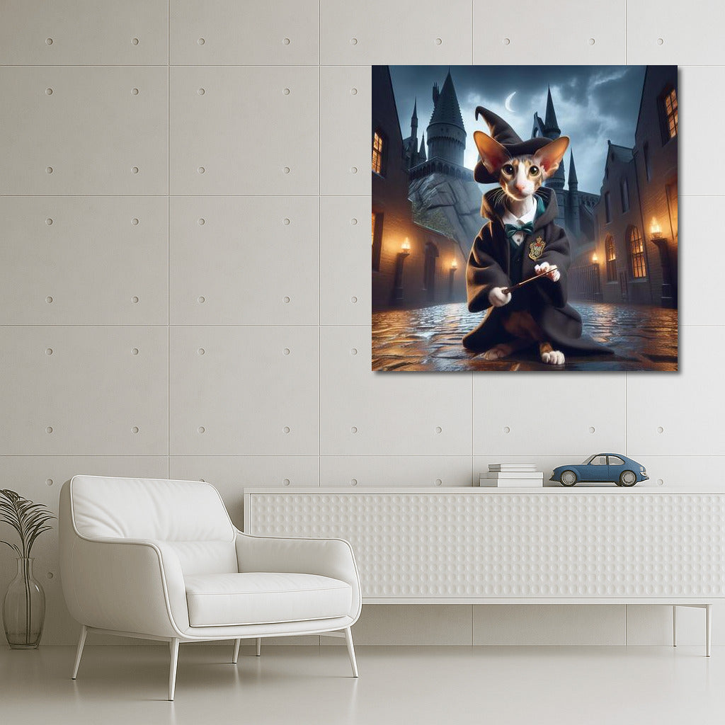 Magical Oriental Cat Harry Potter Style Fantasy Wall Art