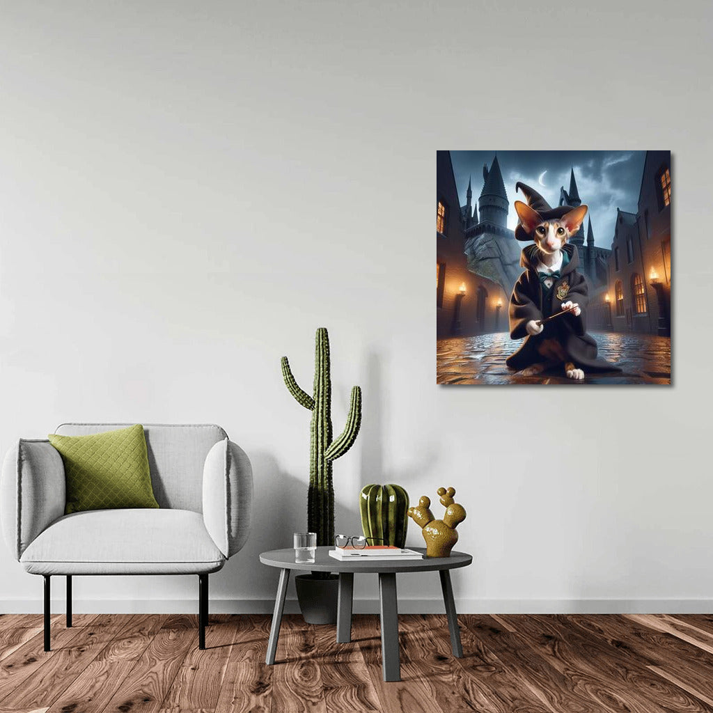 Magical Oriental Cat Harry Potter Style Fantasy Wall Art