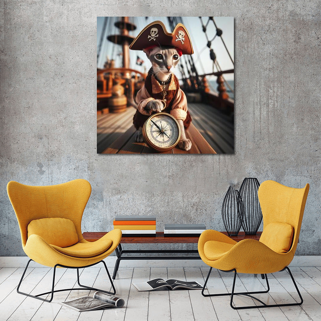 Fluffy Captain: Oriental Shorthair in Pirates of the Caribbean Style
