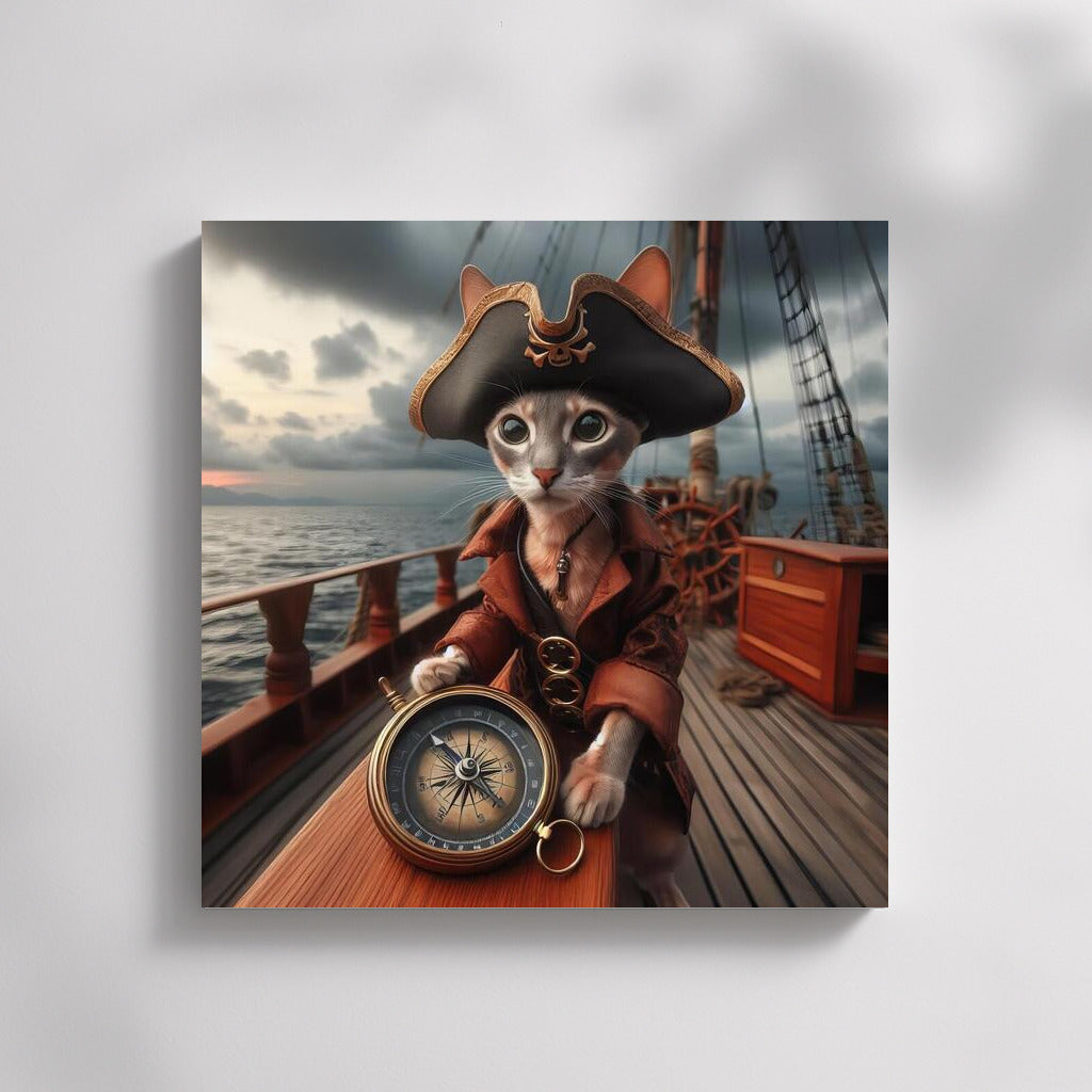 Oriental Pirate Cat on a Ship: Caribbean Voyage
