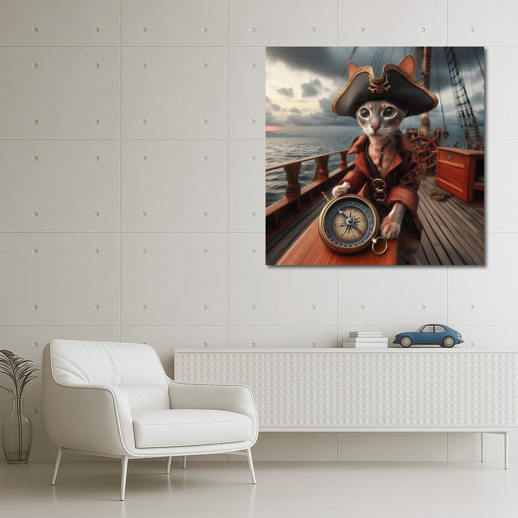 Oriental Pirate Cat on a Ship: Caribbean Voyage
