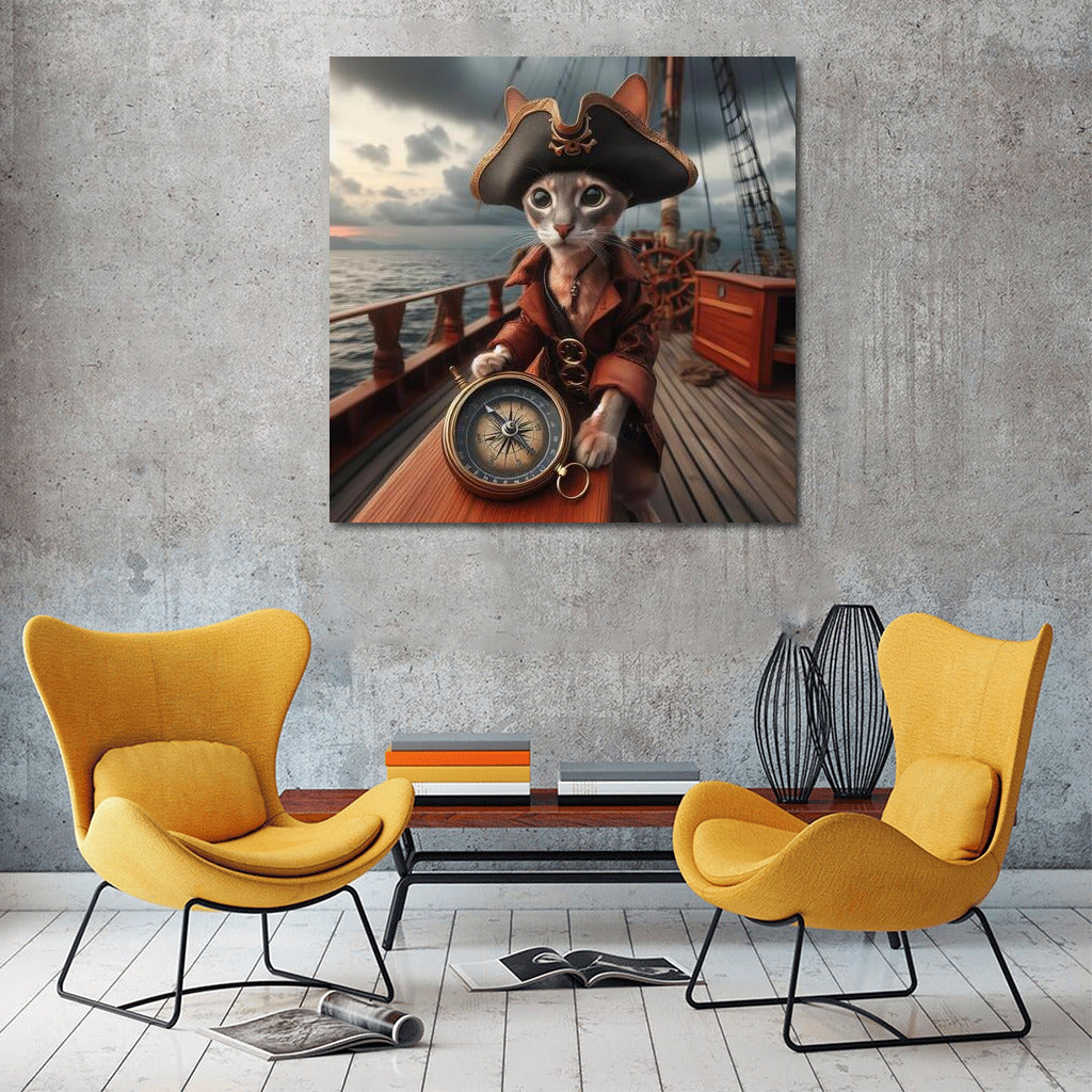 Oriental Pirate Cat on a Ship: Caribbean Voyage