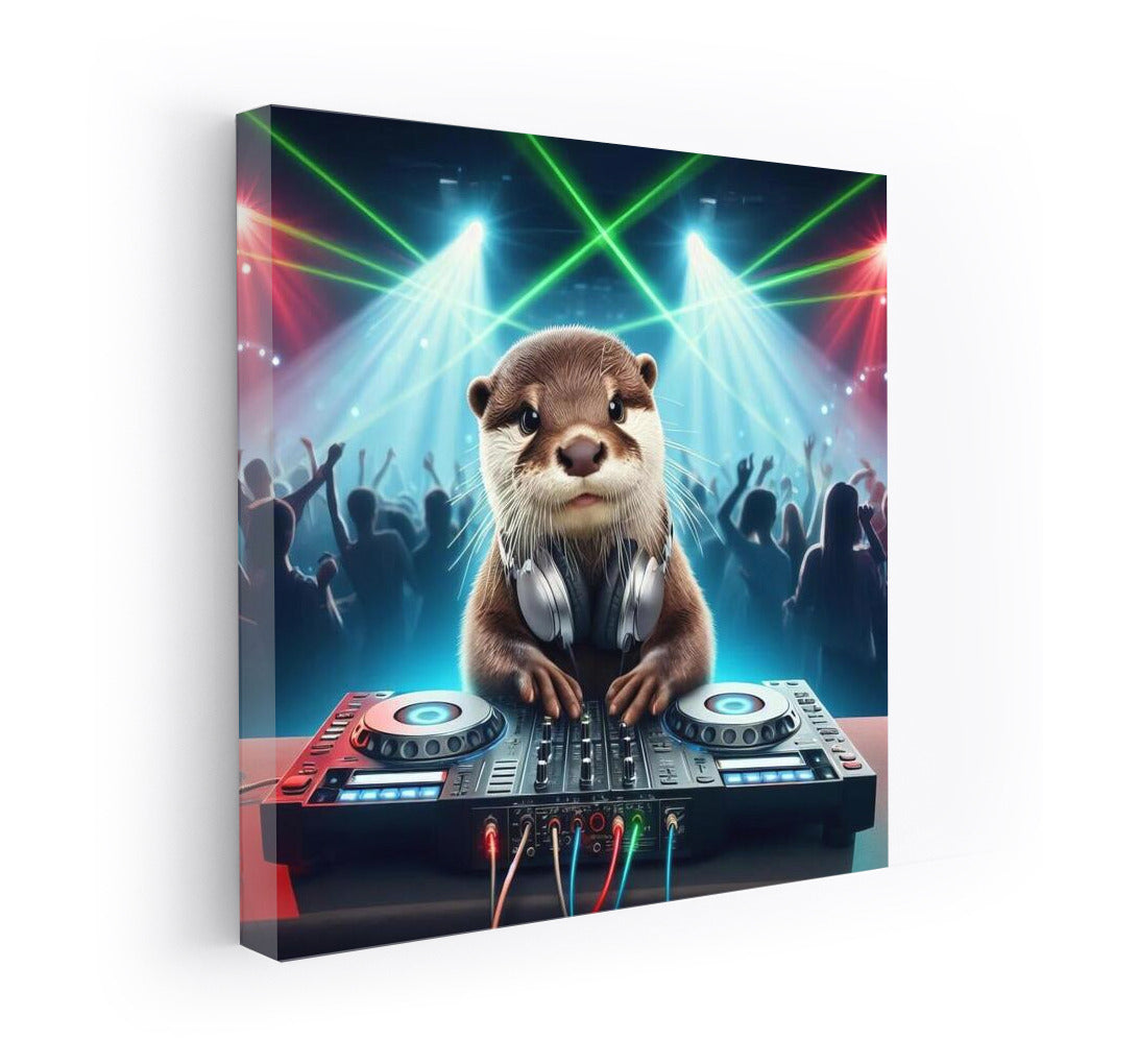 Otter DJ at the Party: Music and Fun on the Wall