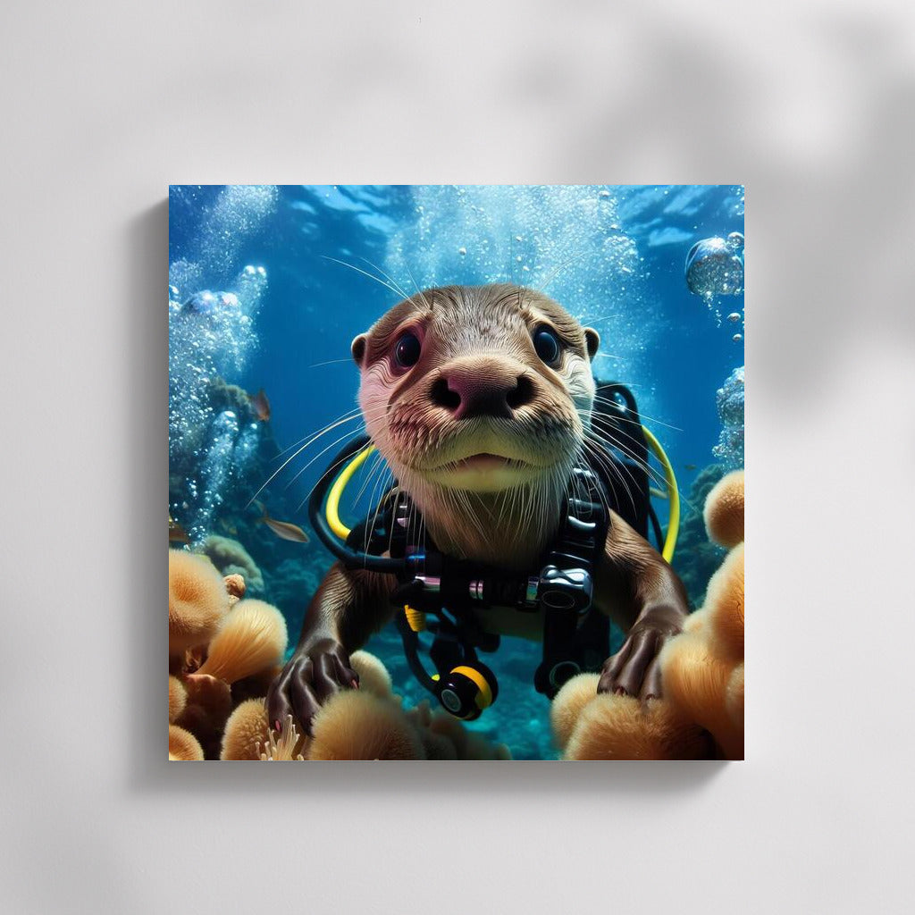 Otter Diver in the Underwater World: Sea Adventure