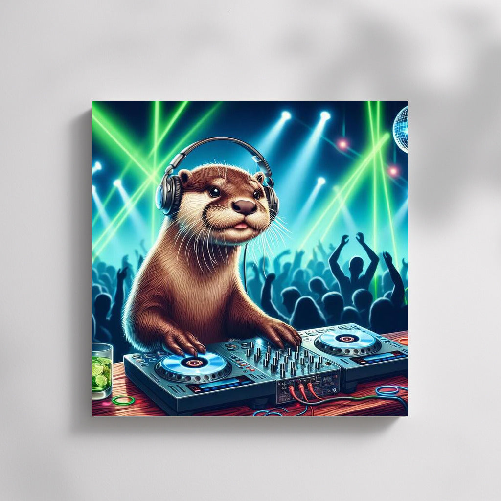 Otter DJ at the Party: Sparks of Music and Light