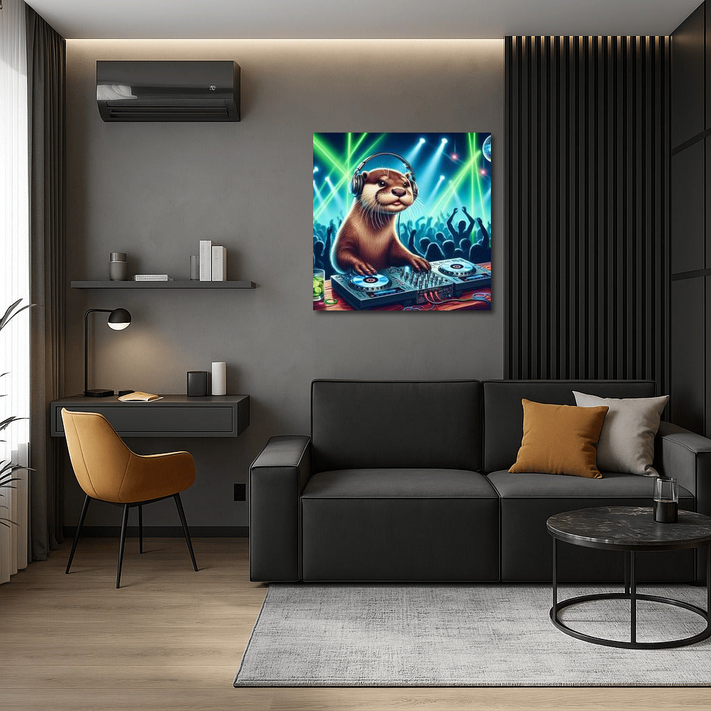 Otter DJ at the Party: Sparks of Music and Light