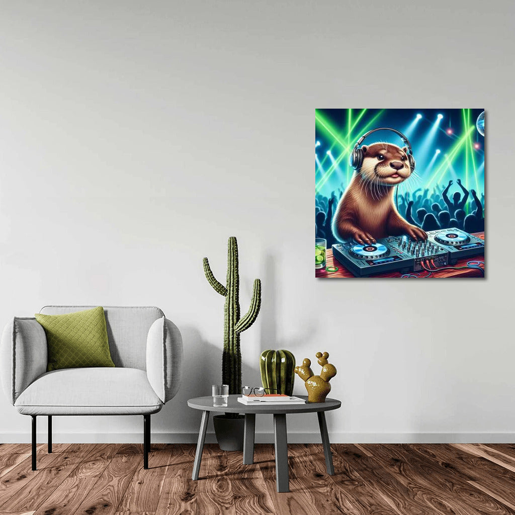 Otter DJ at the Party: Sparks of Music and Light