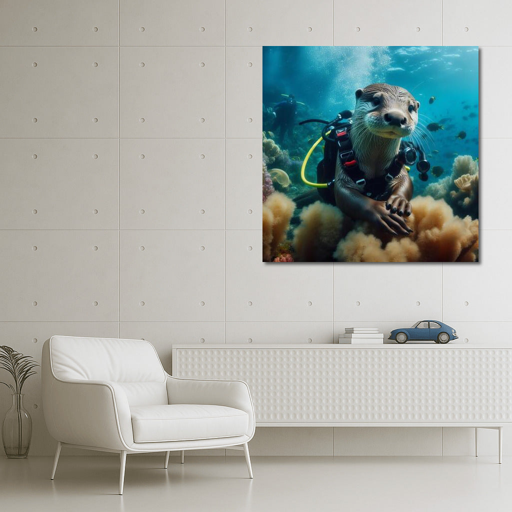 Underwater Adventures of an Otter in Scuba: Exploring the Deep Sea