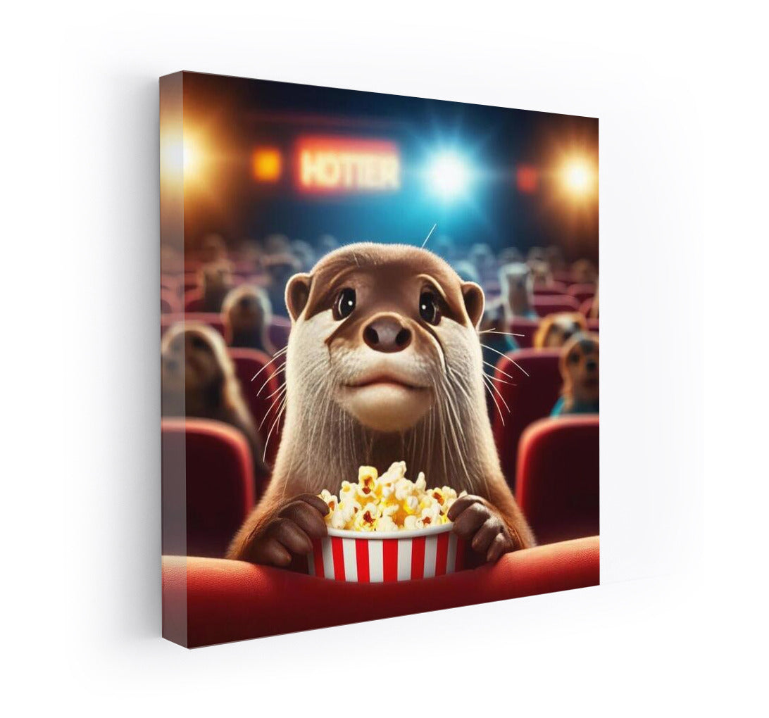 Cinematic Vacation: Otter with Popcorn in the Cinema