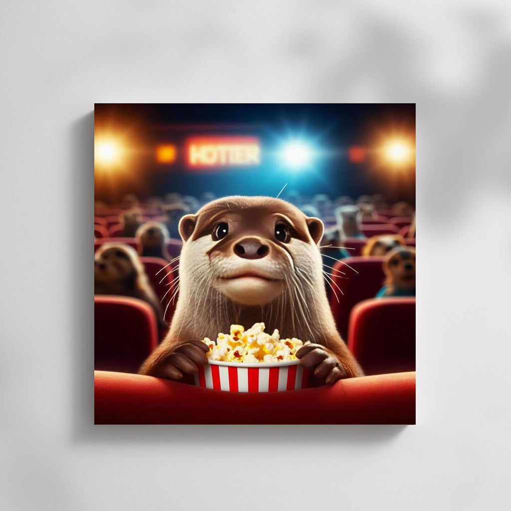 Cinematic Vacation: Otter with Popcorn in the Cinema