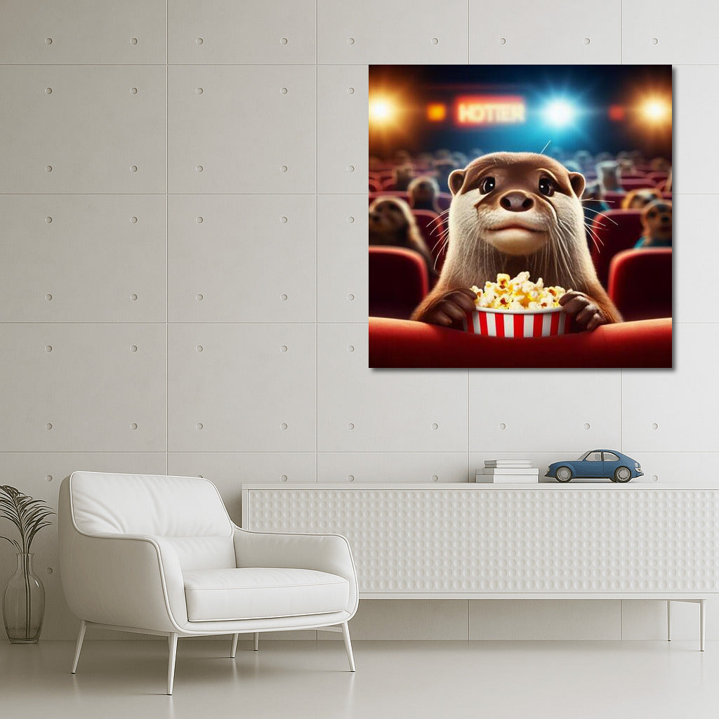 Cinematic Vacation: Otter with Popcorn in the Cinema