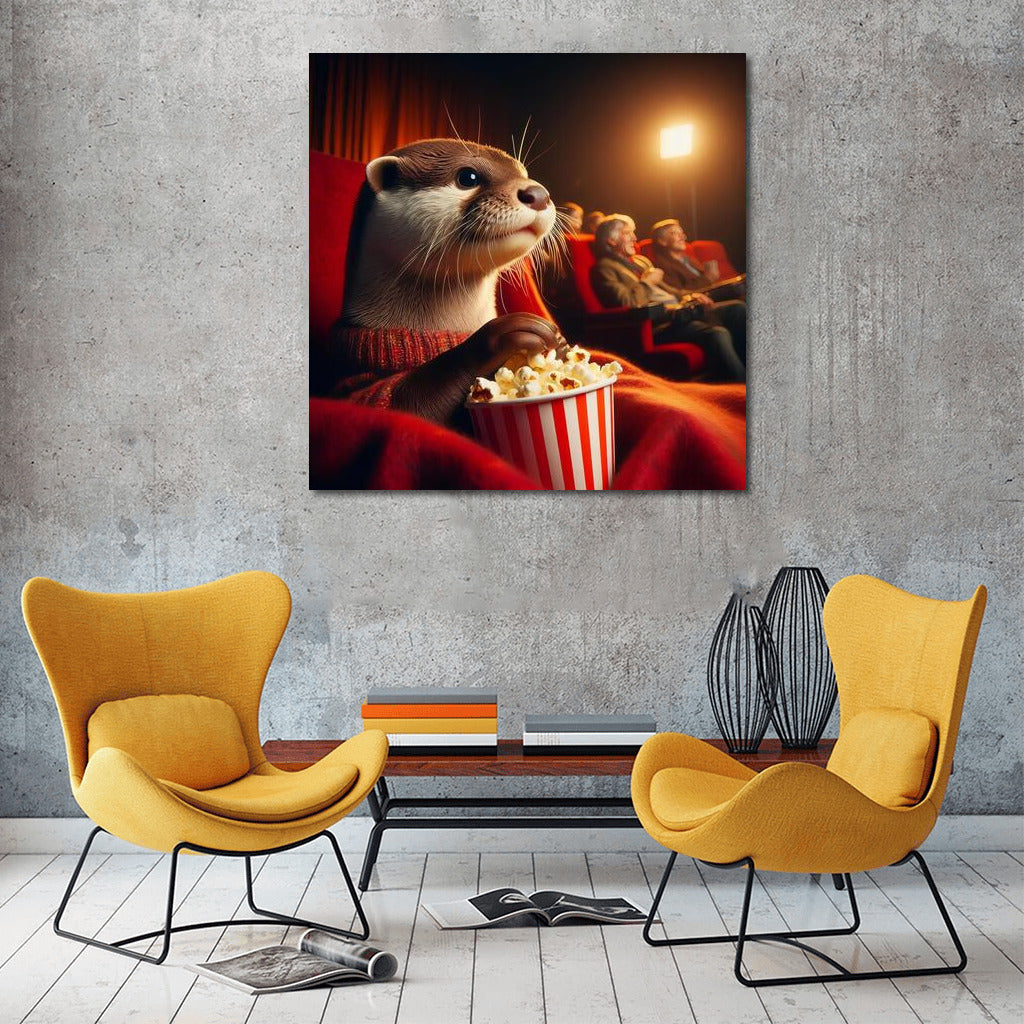 Movie Show with Otter: Popcorn and Movie