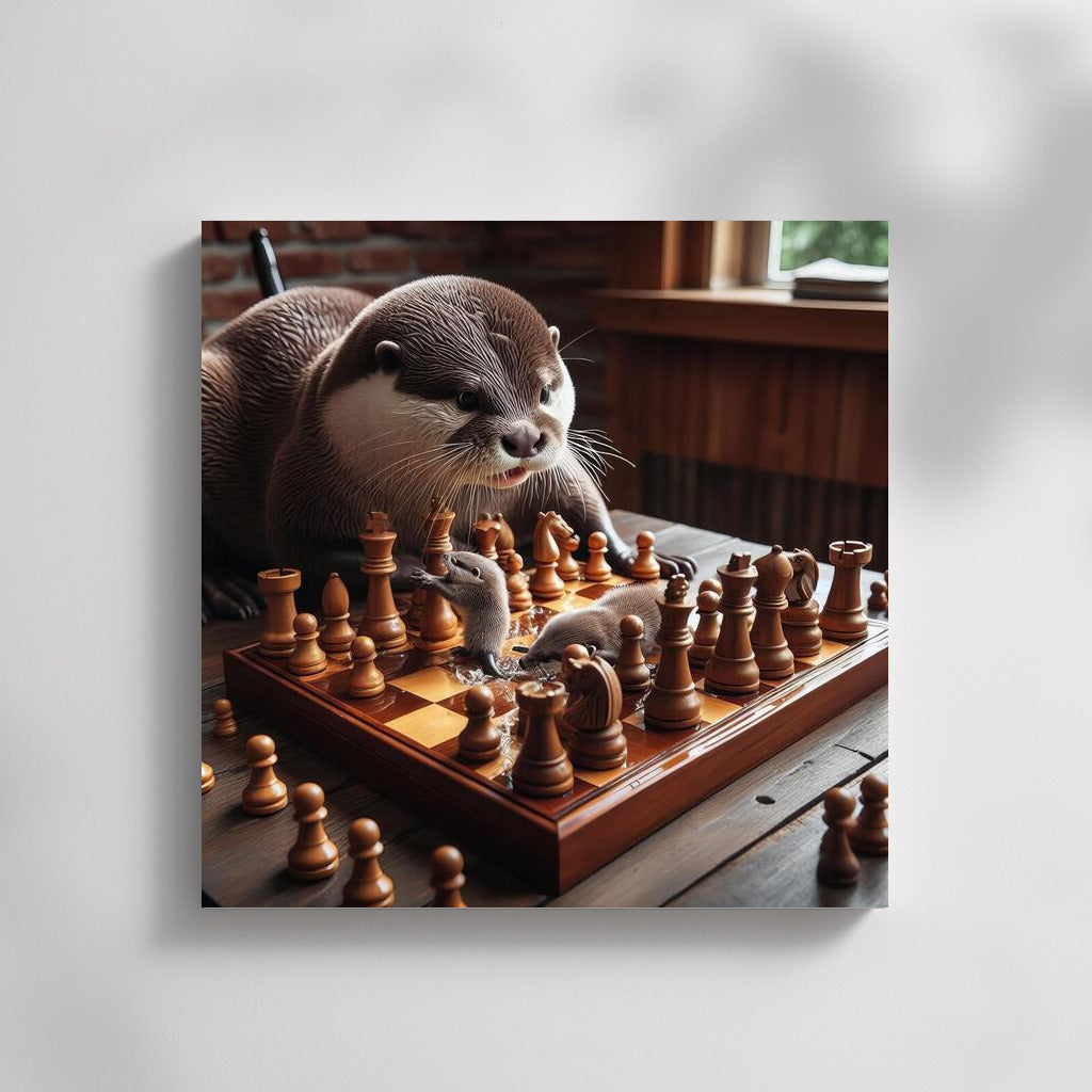 Chess Battle: Otter and Living Pieces in Action