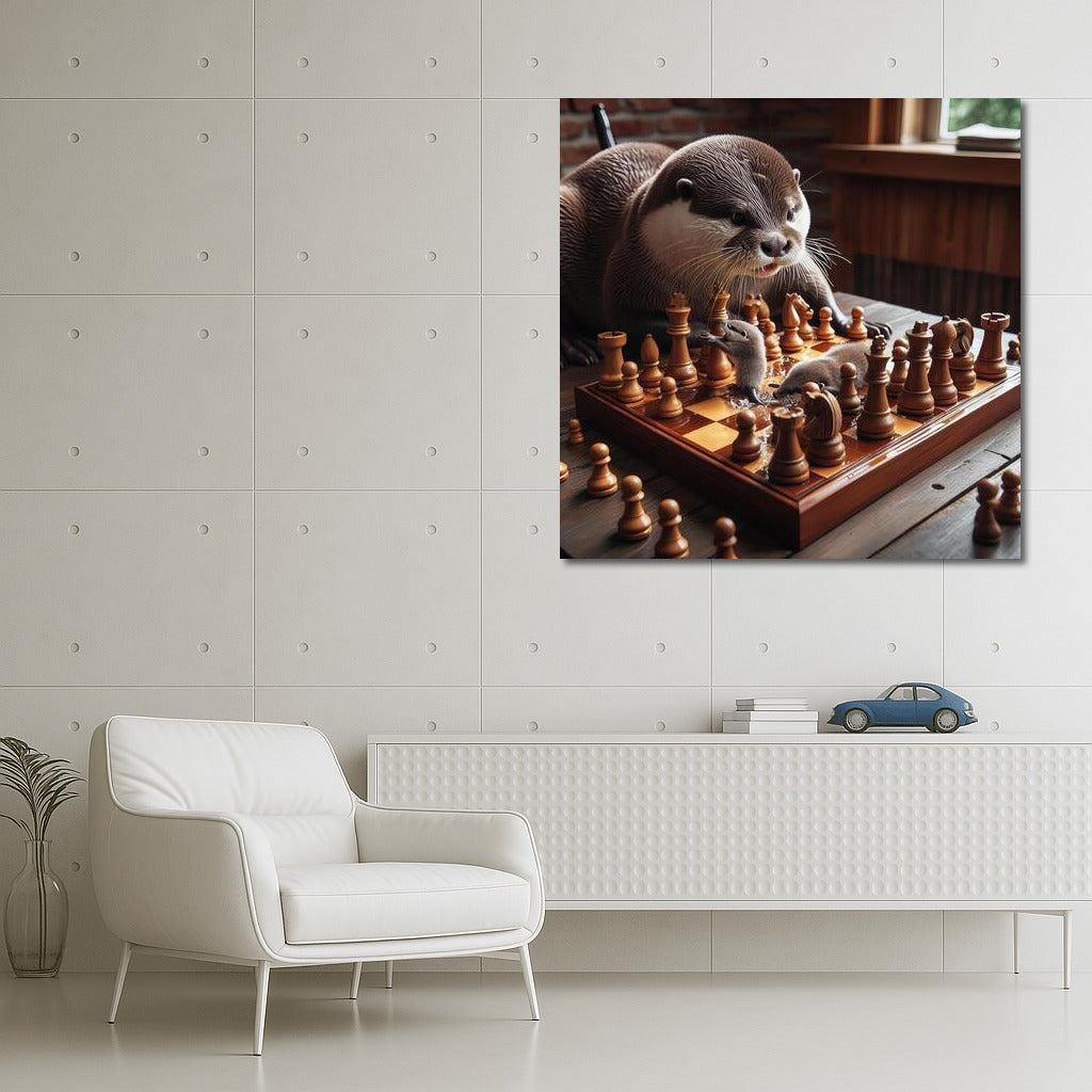 Chess Battle: Otter and Living Pieces in Action