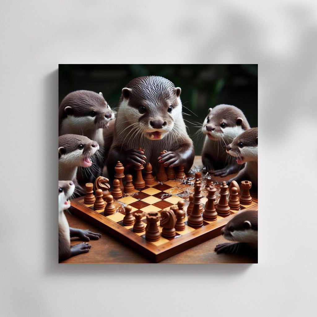 Otter Chess Tournament: Live Pieces in Battle