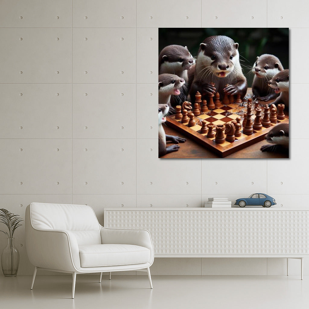 Otter Chess Tournament: Live Pieces in Battle