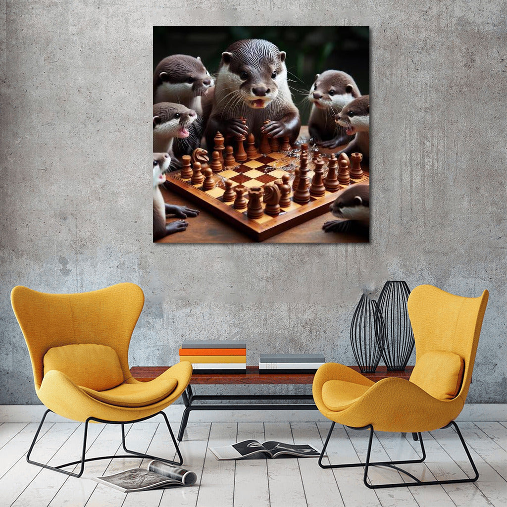 Otter Chess Tournament: Live Pieces in Battle