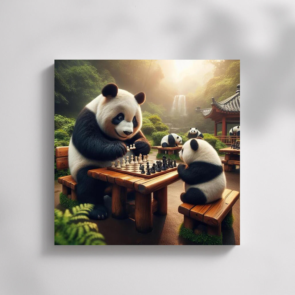 Panda Chess Game in the Park: Joy and Playfulness