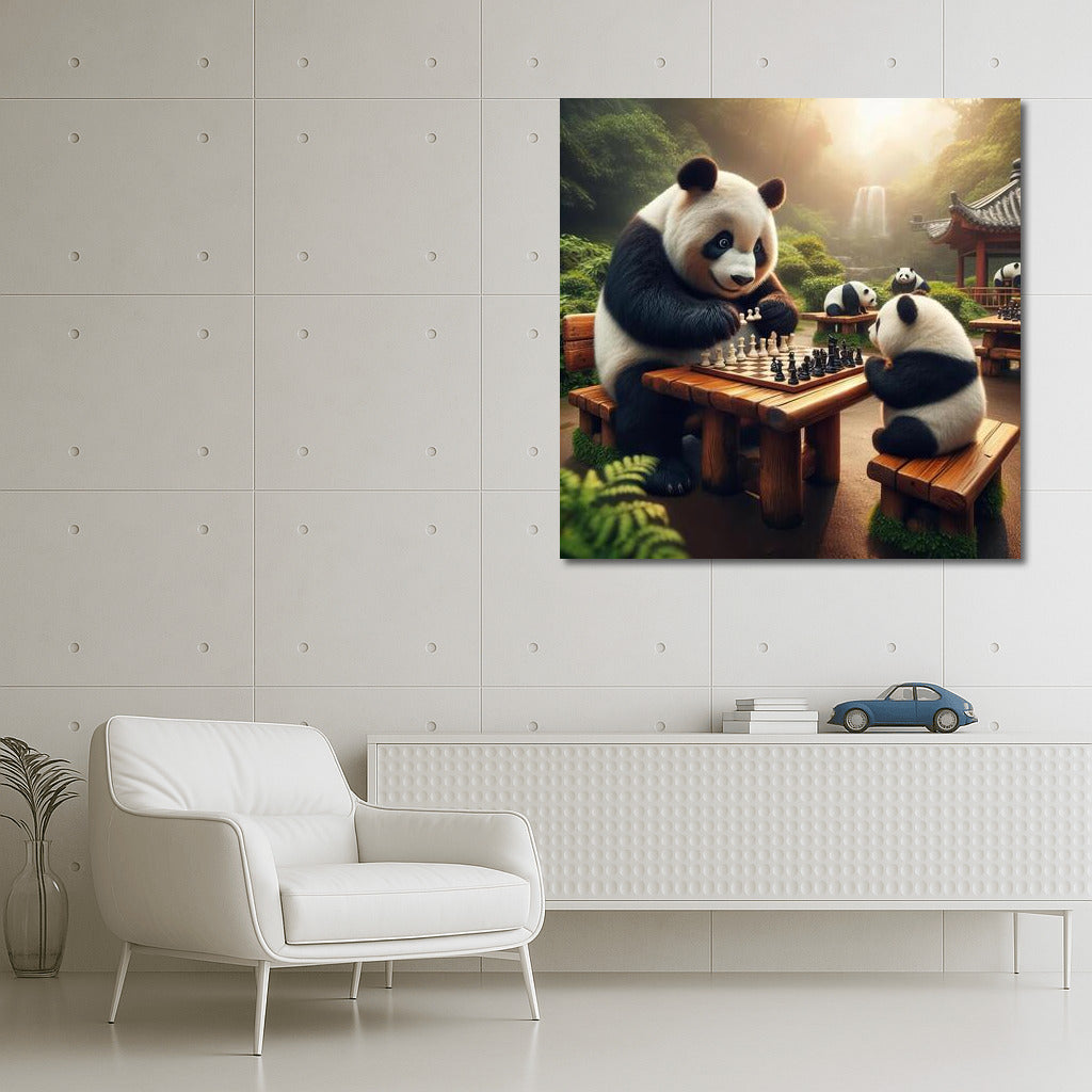 Panda Chess Game in the Park: Joy and Playfulness