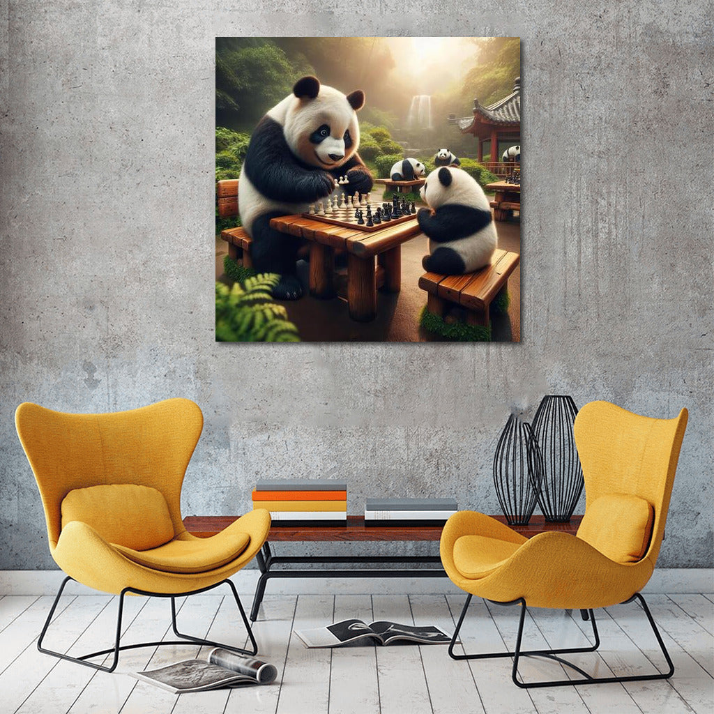 Panda Chess Game in the Park: Joy and Playfulness