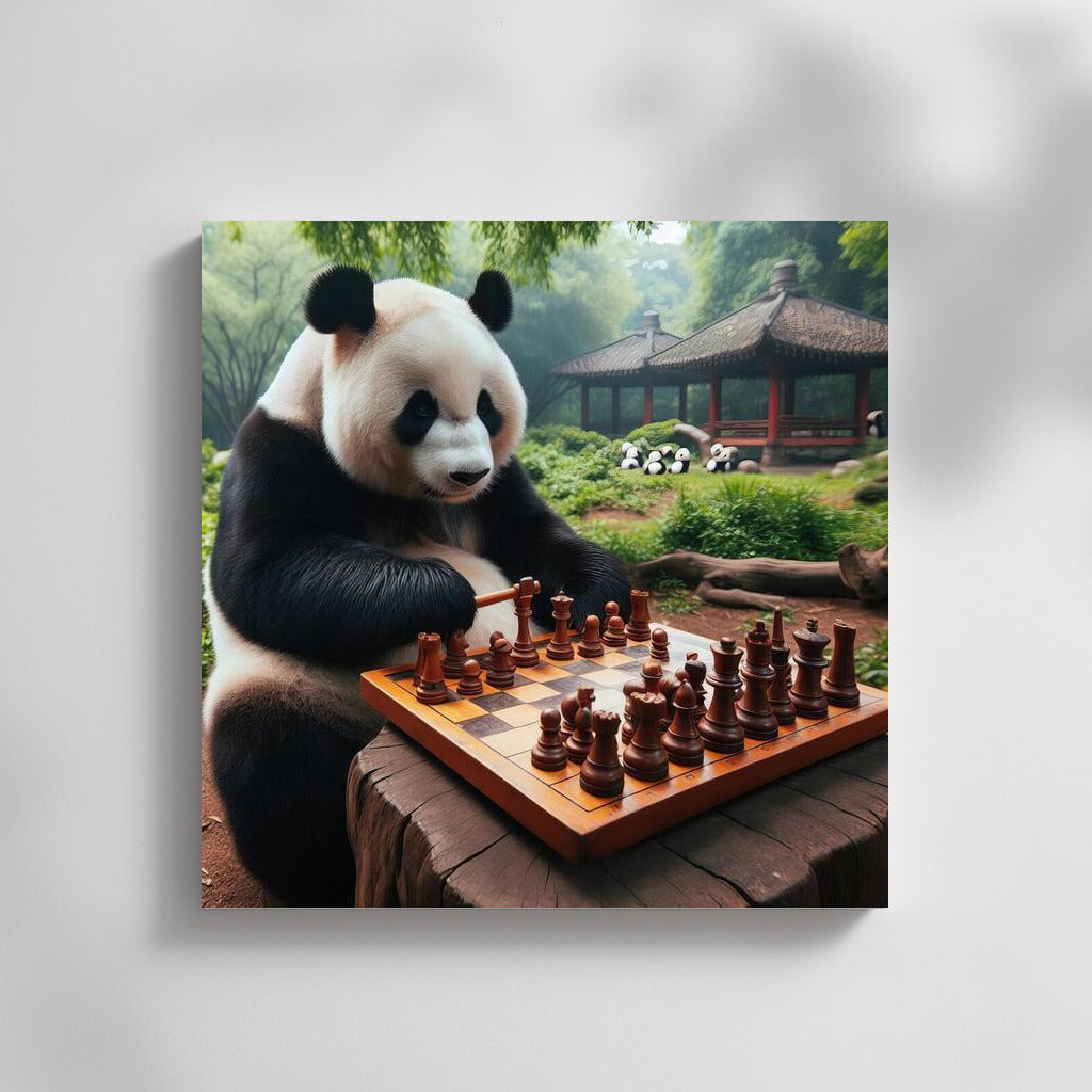 Panda Chess Game in the Park: Strategy and Nature