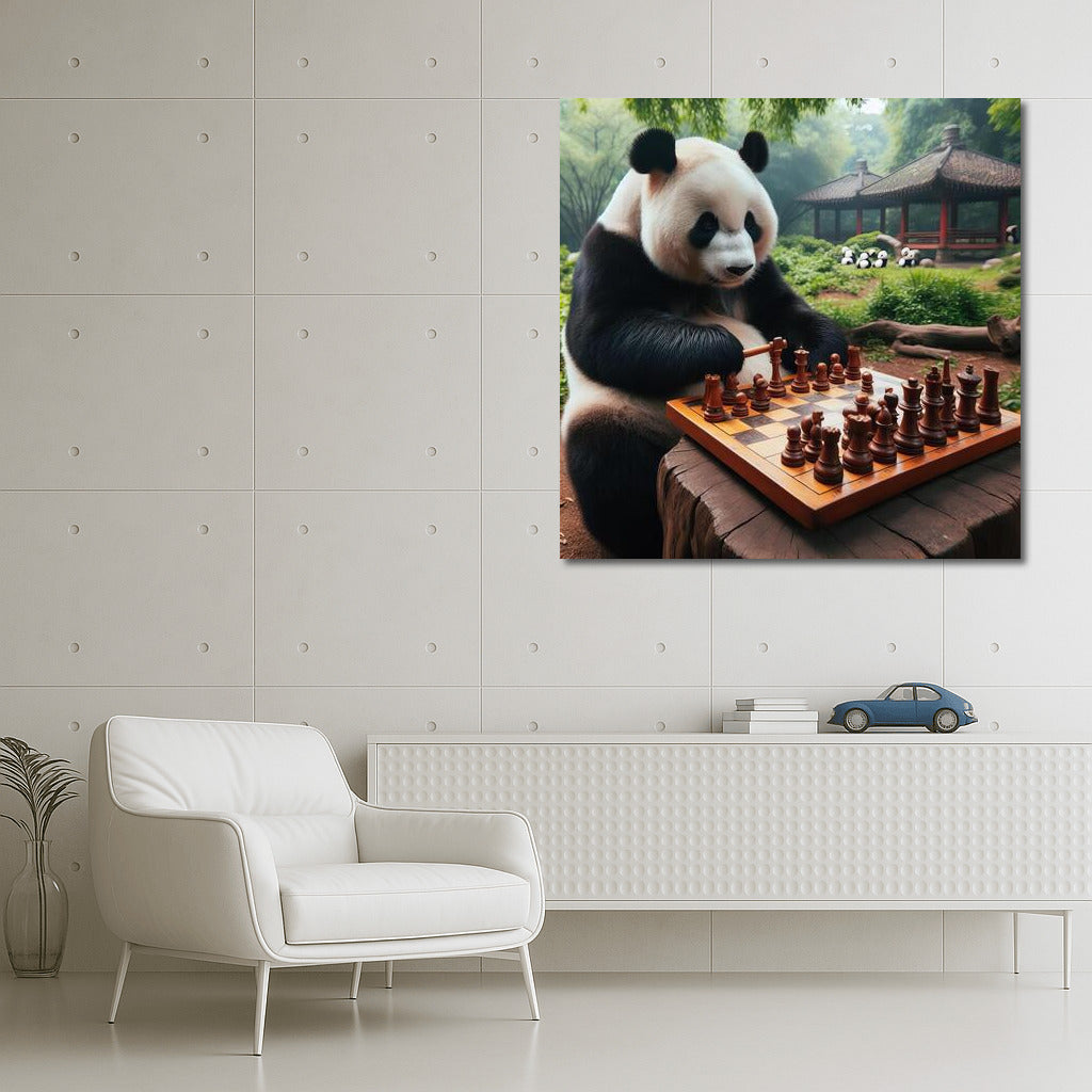 Panda Chess Game in the Park: Strategy and Nature