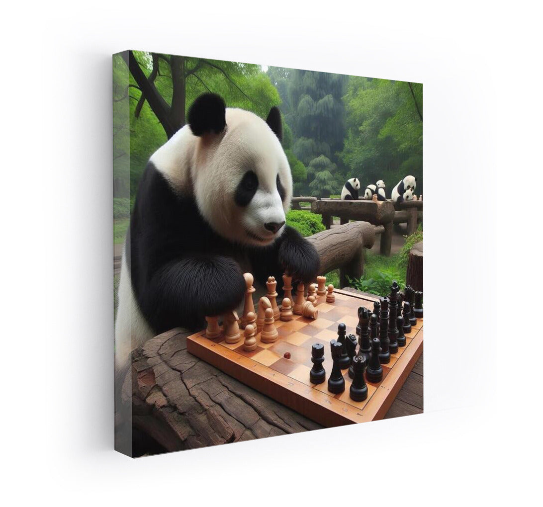 Panda Chess Games in the Park: Humorous Landscape