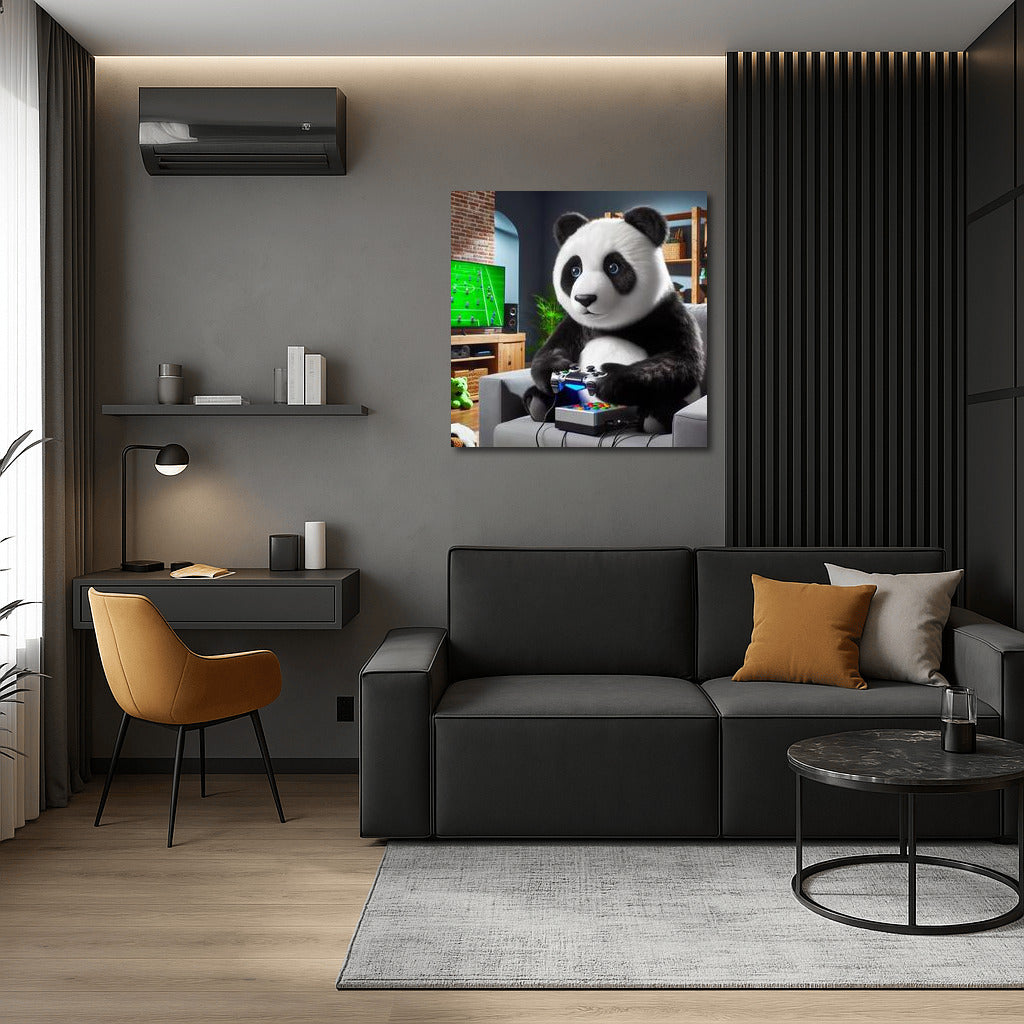 Panda Gamer in Home Theater: Cozy Gaming World