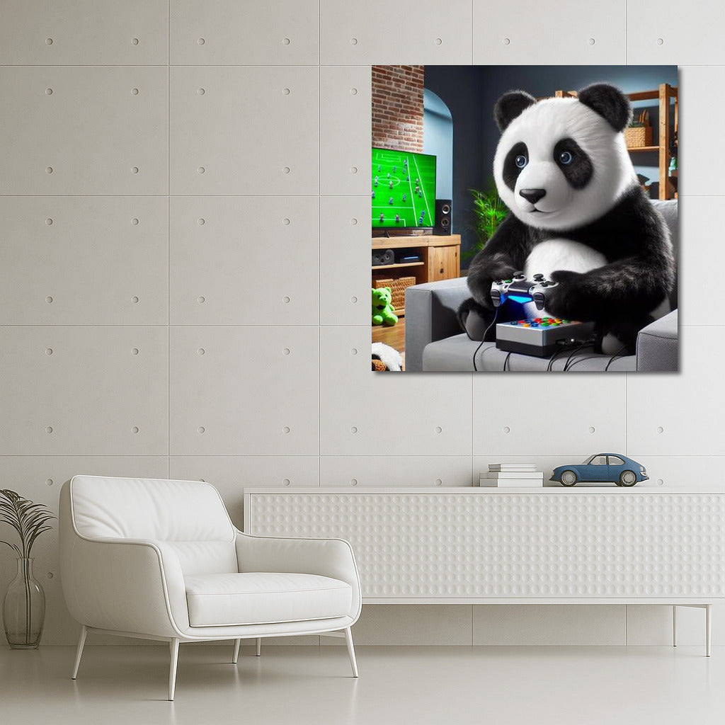 Panda Gamer in Home Theater: Cozy Gaming World
