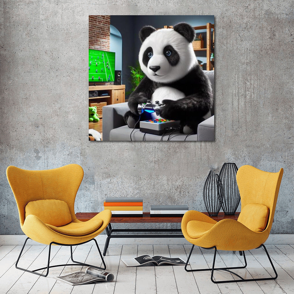Panda Gamer in Home Theater: Cozy Gaming World