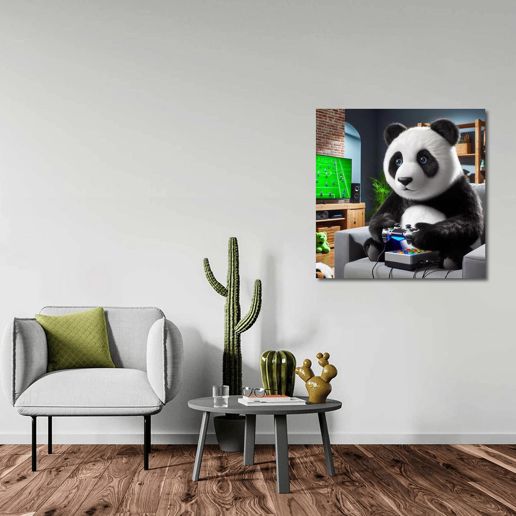 Panda Gamer in Home Theater: Cozy Gaming World