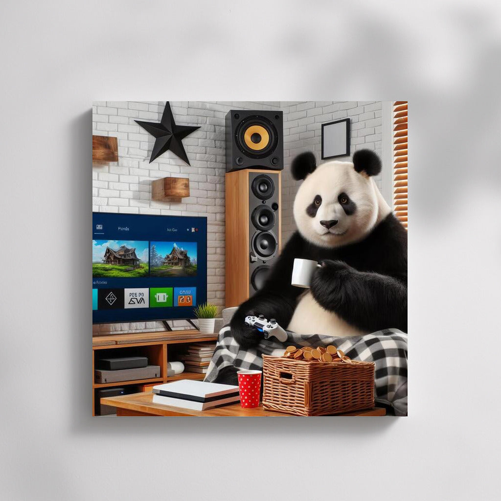 Panda Gamer in Home Theater: Coziness and Fun on the Wall
