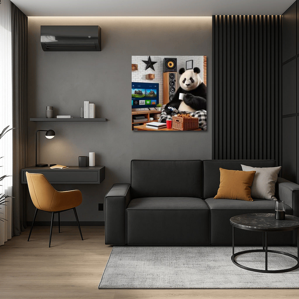 Panda Gamer in Home Theater: Coziness and Fun on the Wall