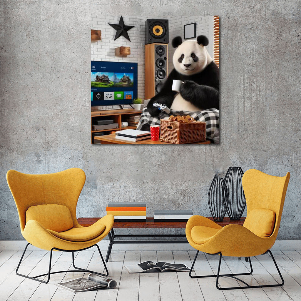 Panda Gamer in Home Theater: Coziness and Fun on the Wall